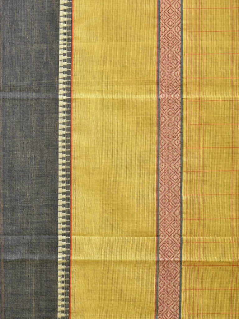 Yellow Narayanpet Cotton Handloom Saree with Strips Design No Blouse np0812