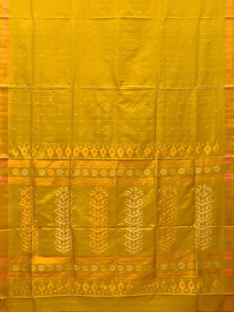 Yellow Uppada Silk Handloom Saree with Karpur Pallu Design u2010