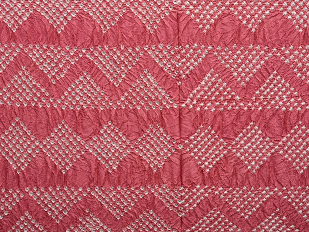 Baby Pink and Red Bandhani Kanchipuram Silk Handloom Dupatta with Border Design ds2693