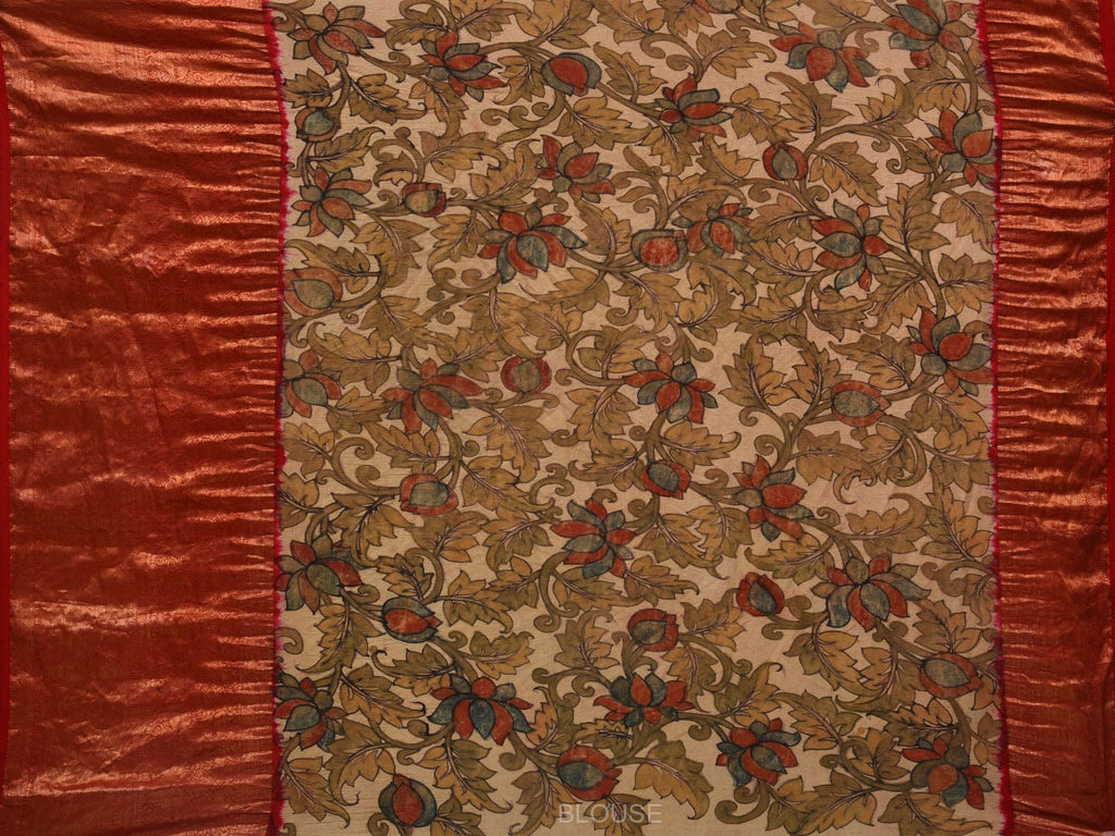 Baby Pink Bandhani Kanchipuram Silk Handloom Saree with Kalamkari Pallu and Blouse Design bn0393