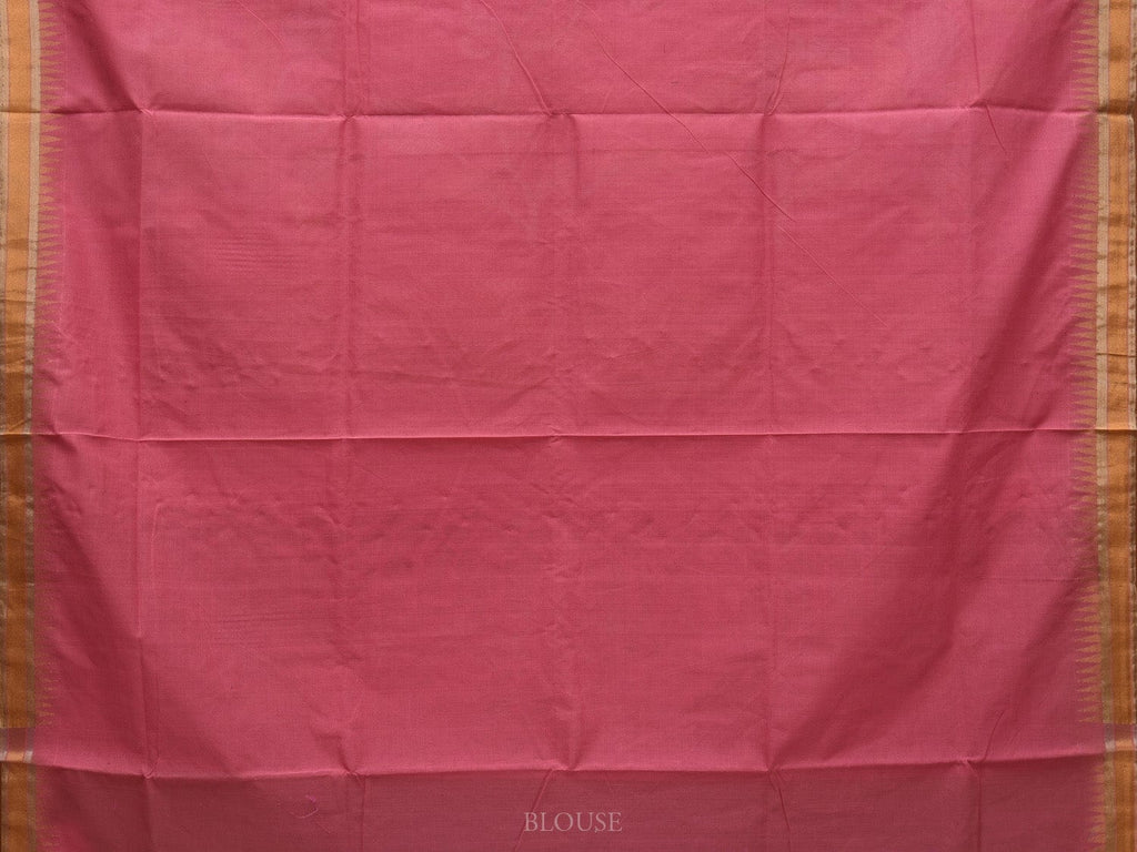 Baby Pink Khadi Cotton Handloom Plain Saree with Pallu Design kh0568