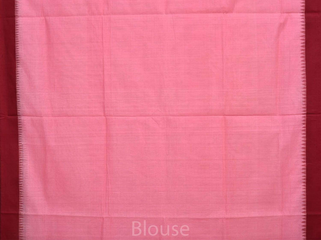 Baby Pink Khadi Cotton Handloom Plain Saree with Silk Border kh0443