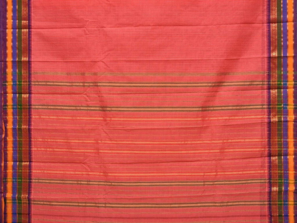 Baby Pink Narayanpet Cotton Handloom Saree with Checks Design No Blouse np0287