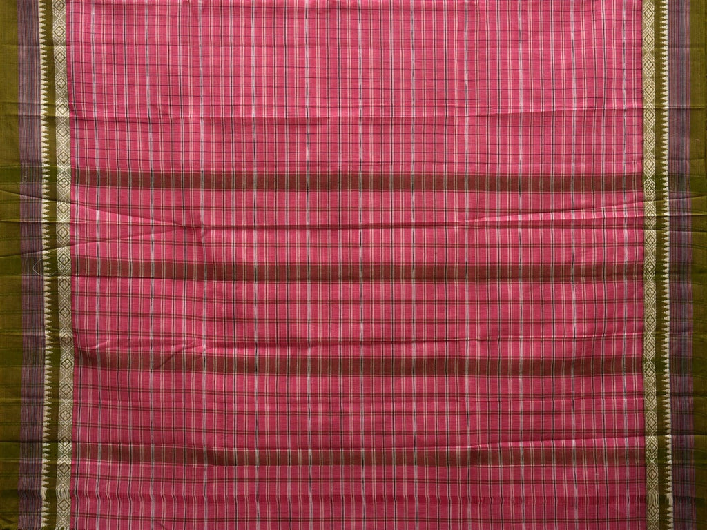 Baby Pink Narayanpet Cotton Handloom Saree with Checks Design No Blouse np0538