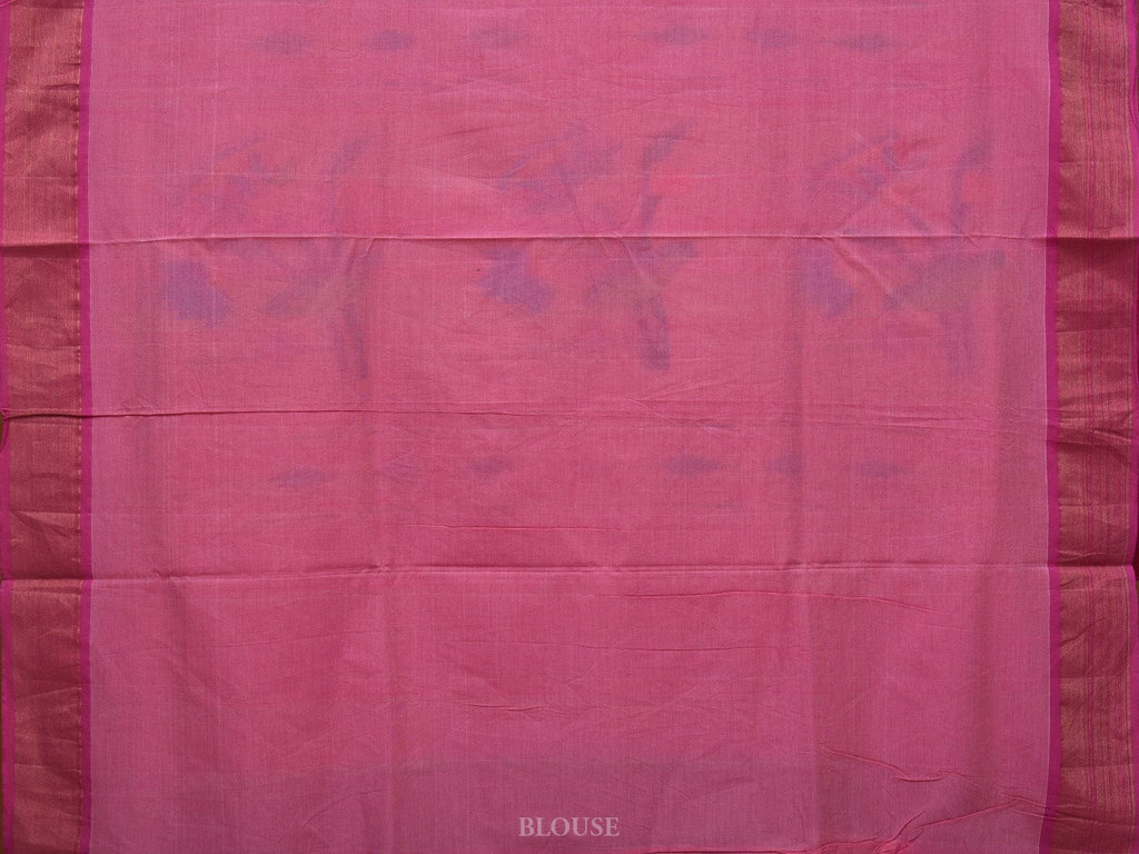 Baby Pink Paithani Cotton Handloom Saree with Lotus Pallu Design p0470