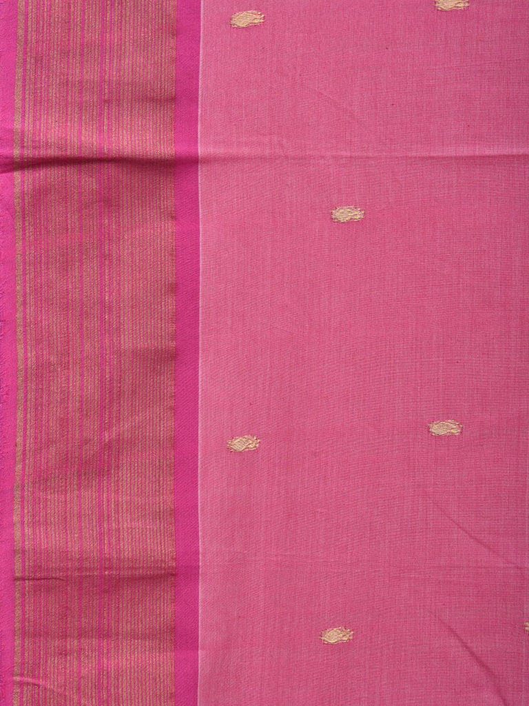 Baby Pink Paithani Cotton Handloom Saree with Lotus Pallu Design p0470