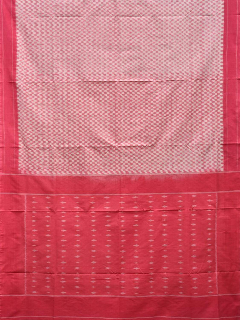 Baby Pink Pochampally Ikat Cotton Handloom Saree with Small Checks Design i0594