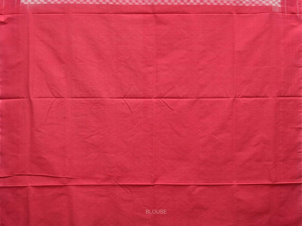 Baby Pink Pochampally Ikat Cotton Handloom Saree with Small Checks Design i0594