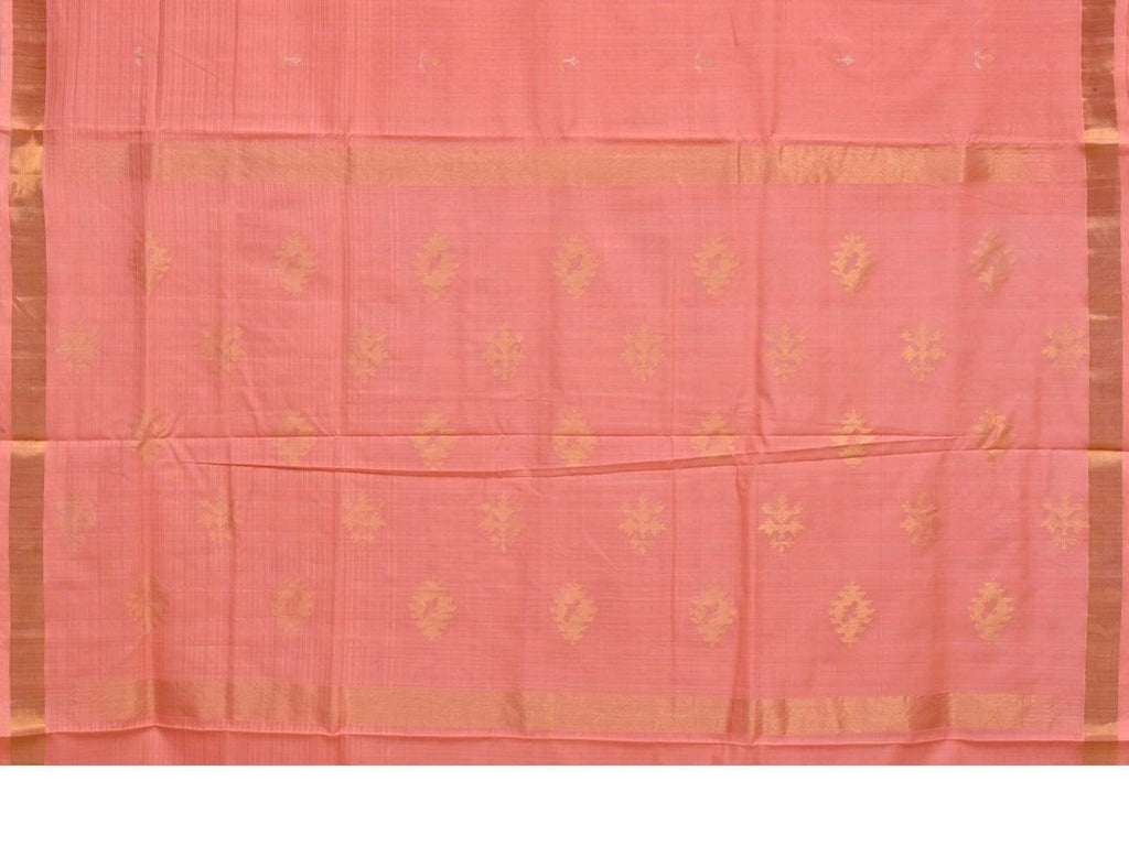 Baby Pink Uppada Cotton Handloom Saree with Assorted Buta Pallu Design u1543