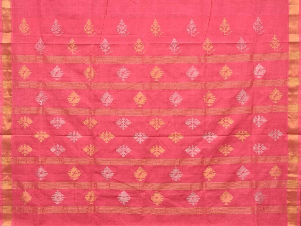 Baby Pink Uppada Cotton Handloom Saree with Assorted Buta Pallu Design u1672