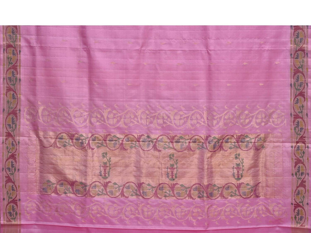 Baby Pink Uppada Silk Handloom Saree with Aakruti Border and Pallu Design u1551