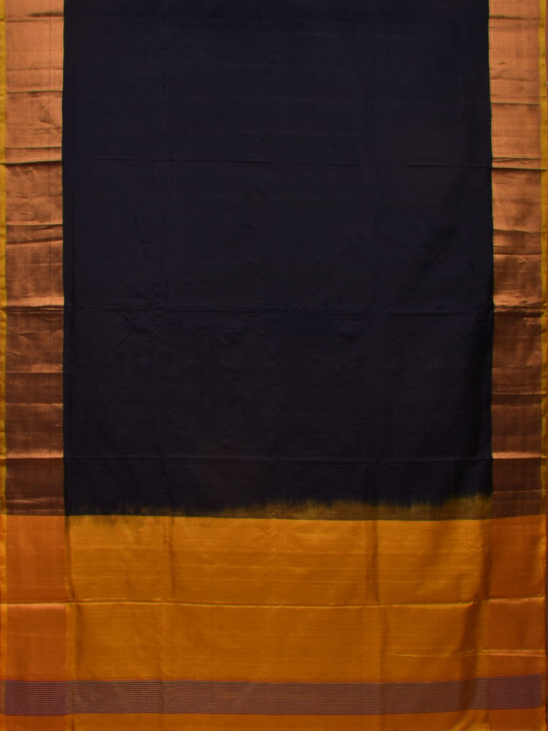 Black and Yellow Uppada Silk Handloom Saree with Contrast Pallu Design u1898
