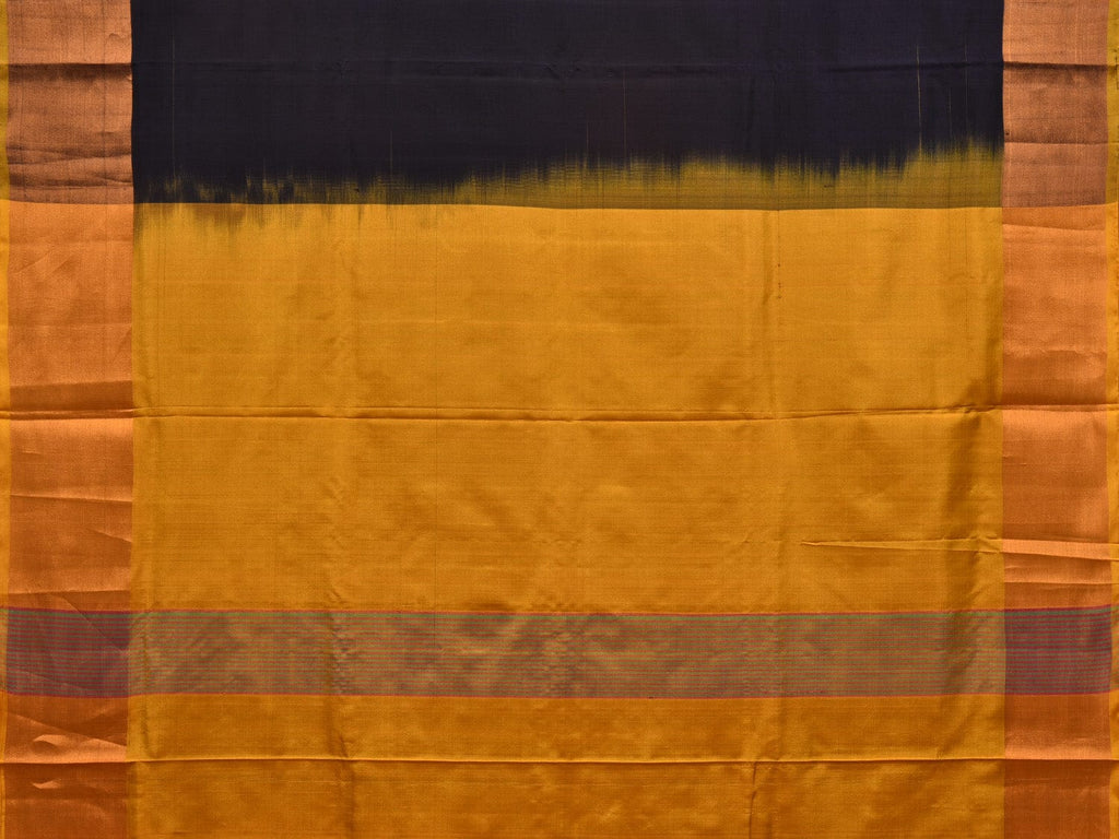 Black and Yellow Uppada Silk Handloom Saree with Contrast Pallu Design u1898