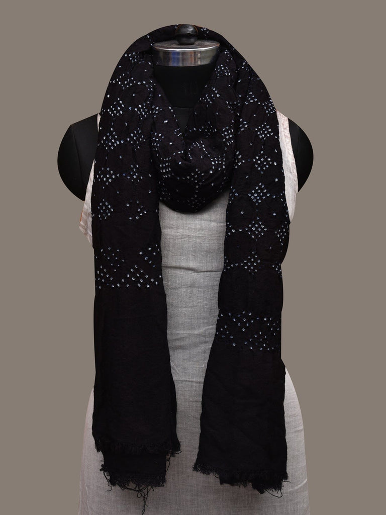 Black Bandhani Banaras Woolen Dupatta ds2633