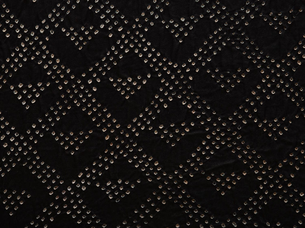 Black Bandhani Kalamkari Kanchipuram Silk Handloom Dupatta with Big Checks Design ds2732