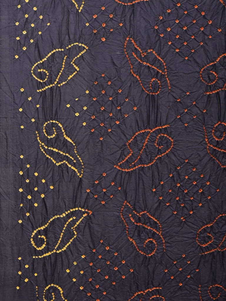 Black Bandhani Silk Handloom Saree with Multicolor Bandhej Work Design bn0224