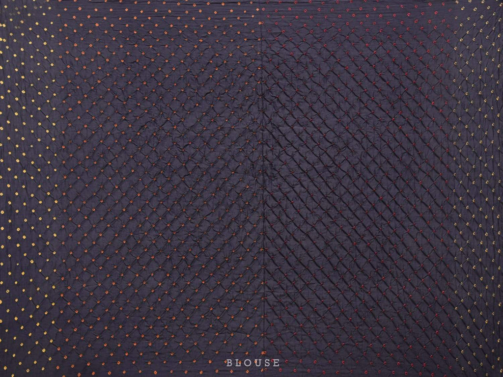 Black Bandhani Silk Handloom Saree with Multicolor Bandhej Work Design bn0224