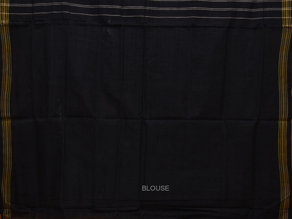 Black Ikat Cotton Handloom Saree with All Over Design i0730