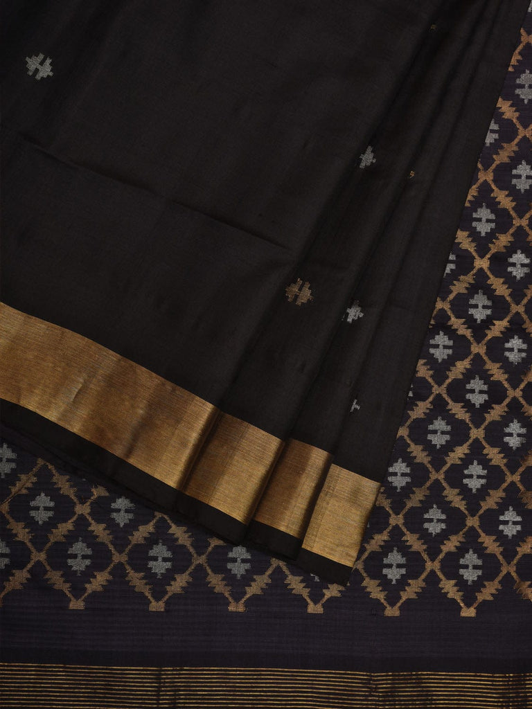 Black Uppada Silk Handloom Saree with Jamdani Pallu Design u1944