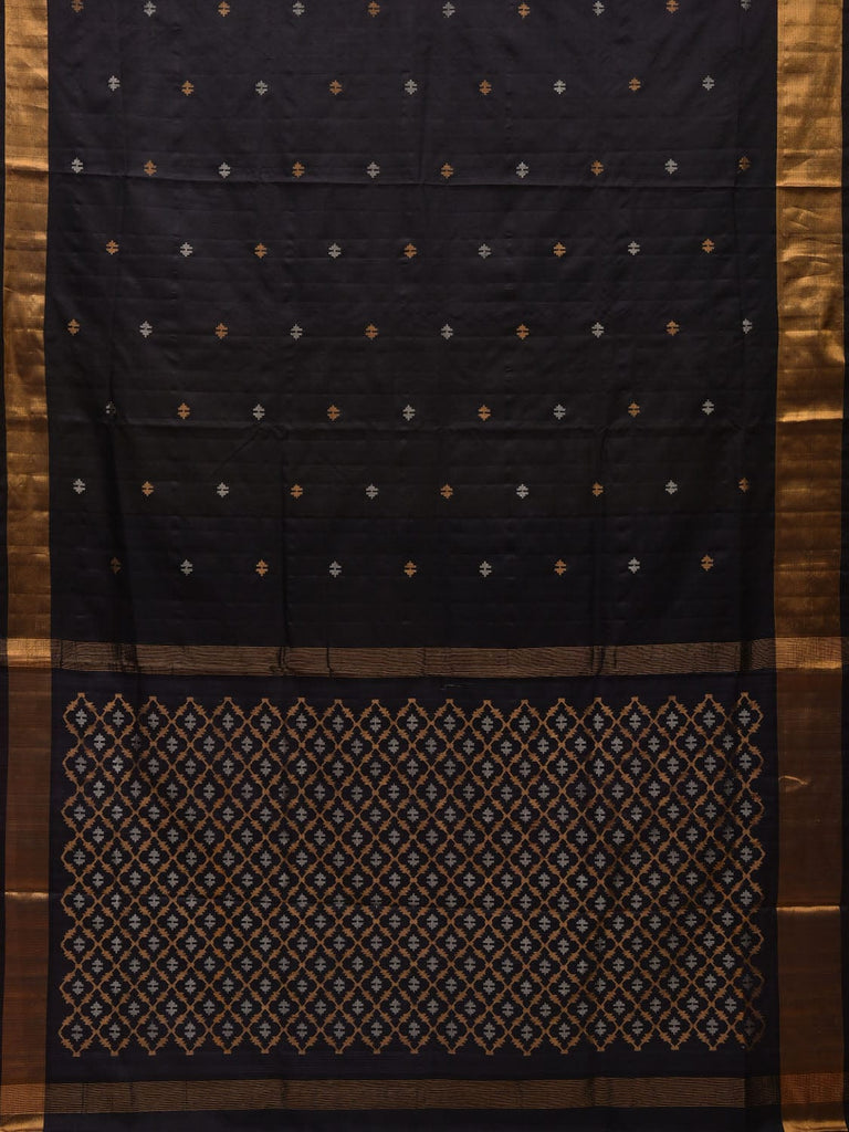 Black Uppada Silk Handloom Saree with Jamdani Pallu Design u1944