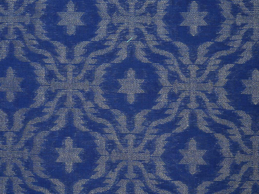 Blue Banaras Cotton Handloom Saree with Cut Work Design b0256