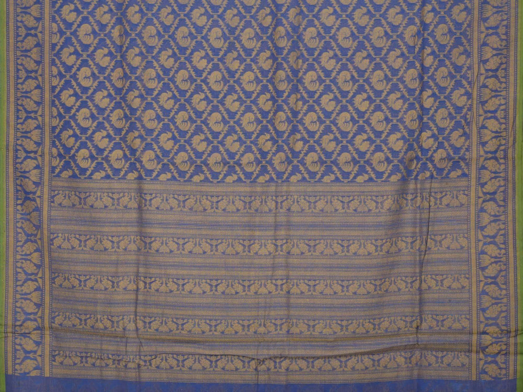 Blue Banaras Cotton Handloom Saree with Cut Work Design b0261