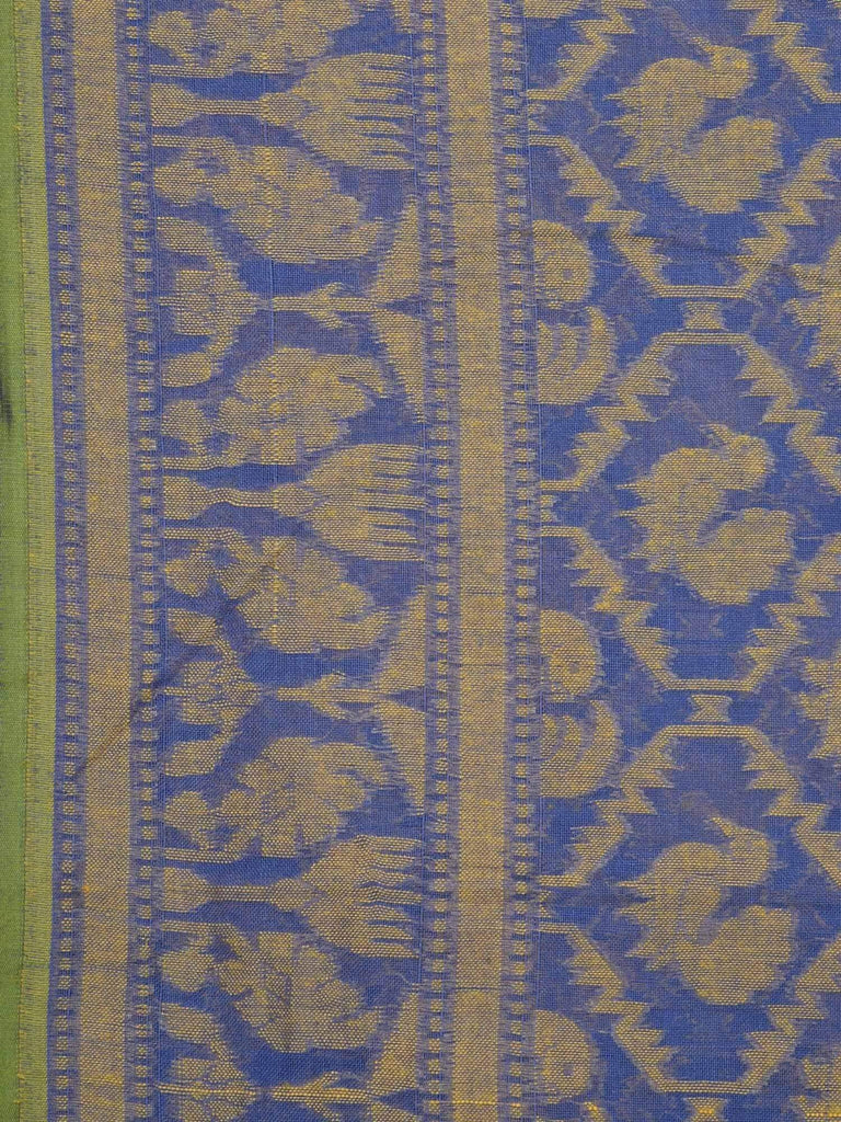 Blue Banaras Cotton Handloom Saree with Cut Work Design b0261