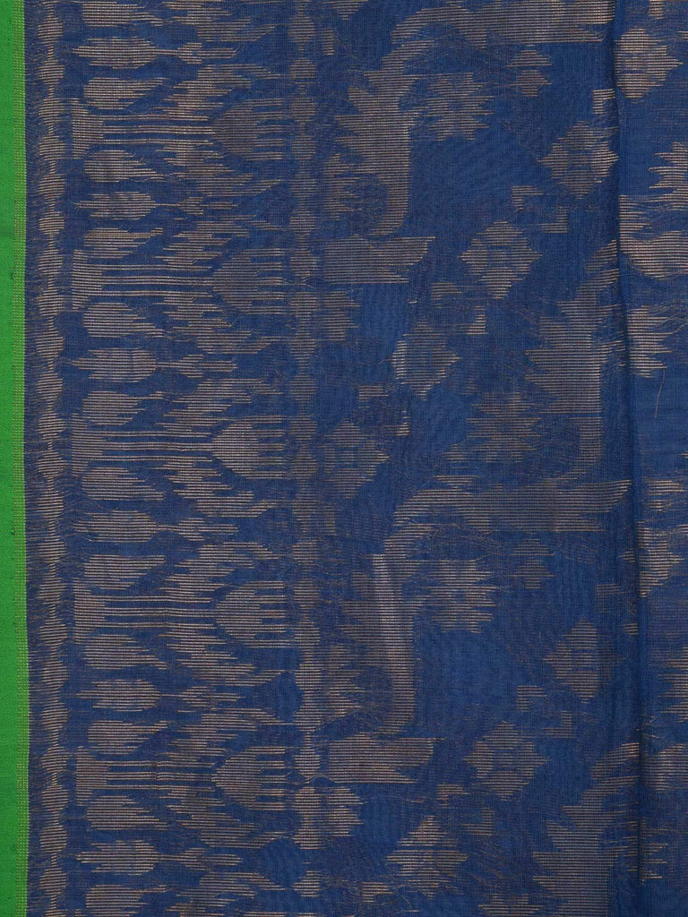 Blue Banaras Cotton Handloom Saree with Diagonal Design b0251