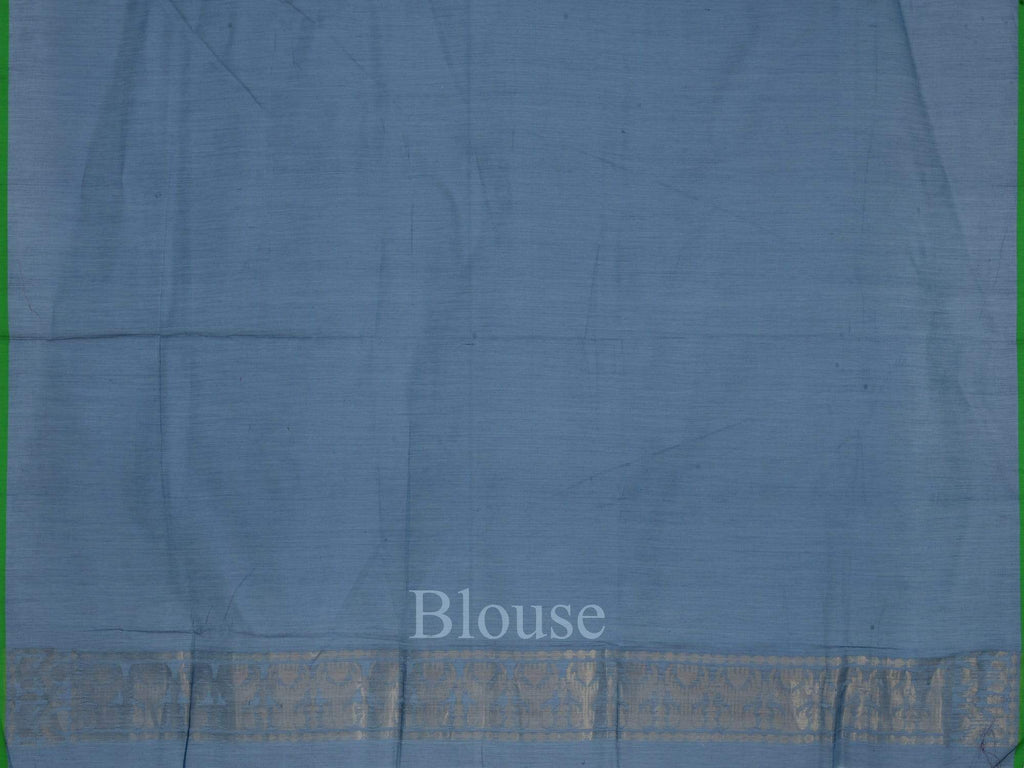 Blue Banaras Cotton Handloom Saree with Diagonal Design b0251
