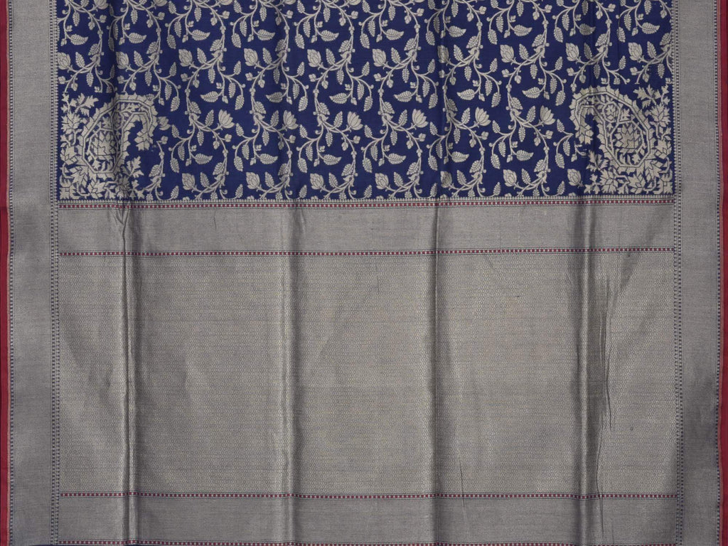 Blue Banaras Cotton Silk Handloom Saree with All Over Cut Work Design b0244