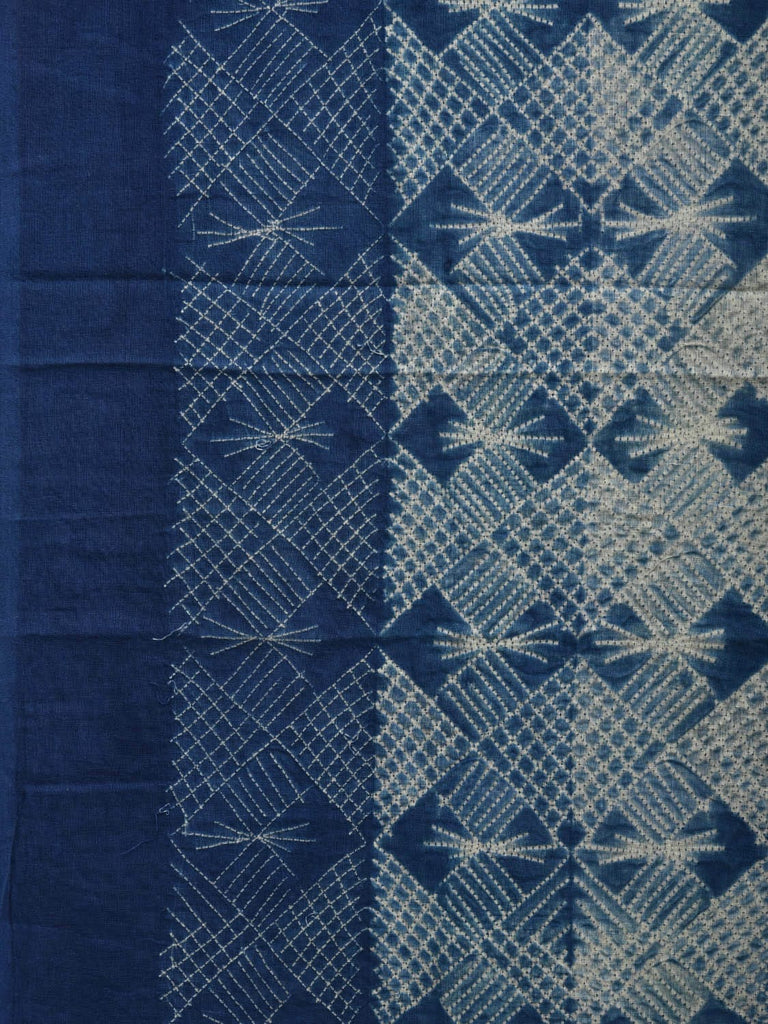 Blue Shibori Cotton Saree with All Over Design o0368