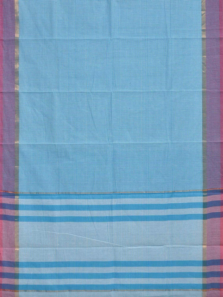 Blue Venkatagiri Cotton Handloom Saree with Small Checks Design v0070