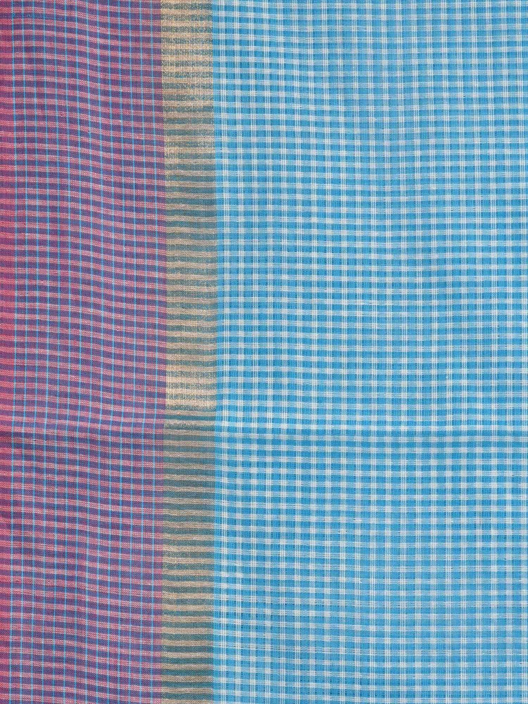 Blue Venkatagiri Cotton Handloom Saree with Small Checks Design v0070