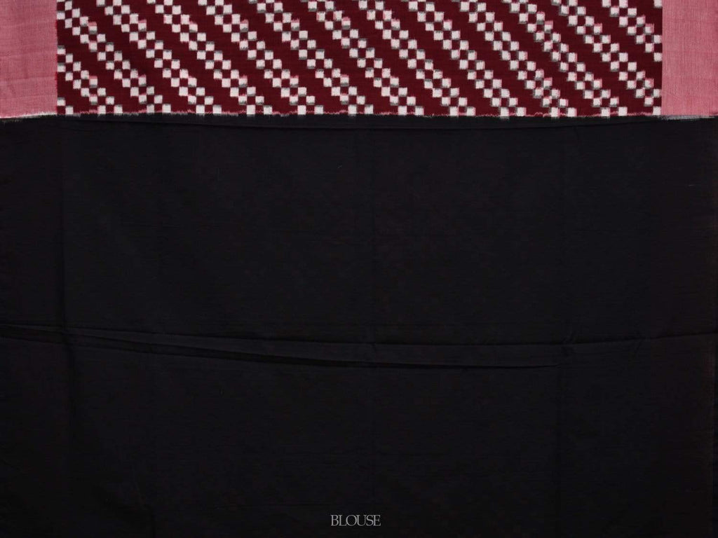 Brown Pochampally Ikat Cotton Handloom Saree with Diagonal Design i0613