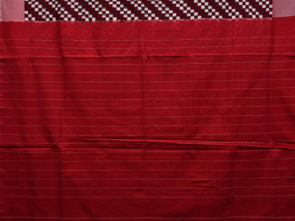 Brown Pochampally Ikat Cotton Handloom Saree with Diagonal Design i0613