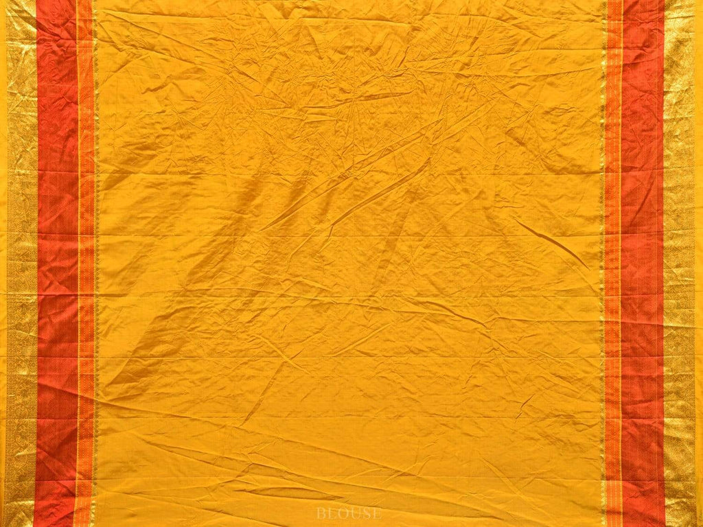 Burgundy and Yellow Bandhani Kanchipuram Silk Handloom Saree with Mango Buta Design bn0278