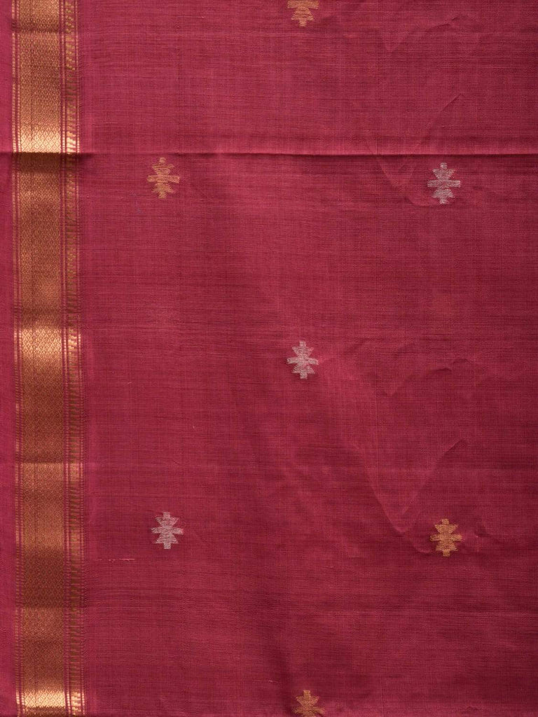 Burgundy Uppada Cotton Handloom Saree with Jamdani Pallu Design u1817