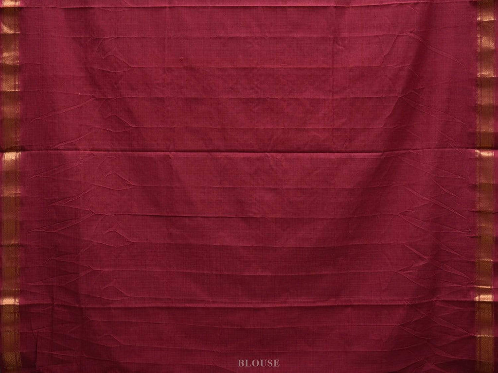 Burgundy Uppada Cotton Handloom Saree with Jamdani Pallu Design u1817