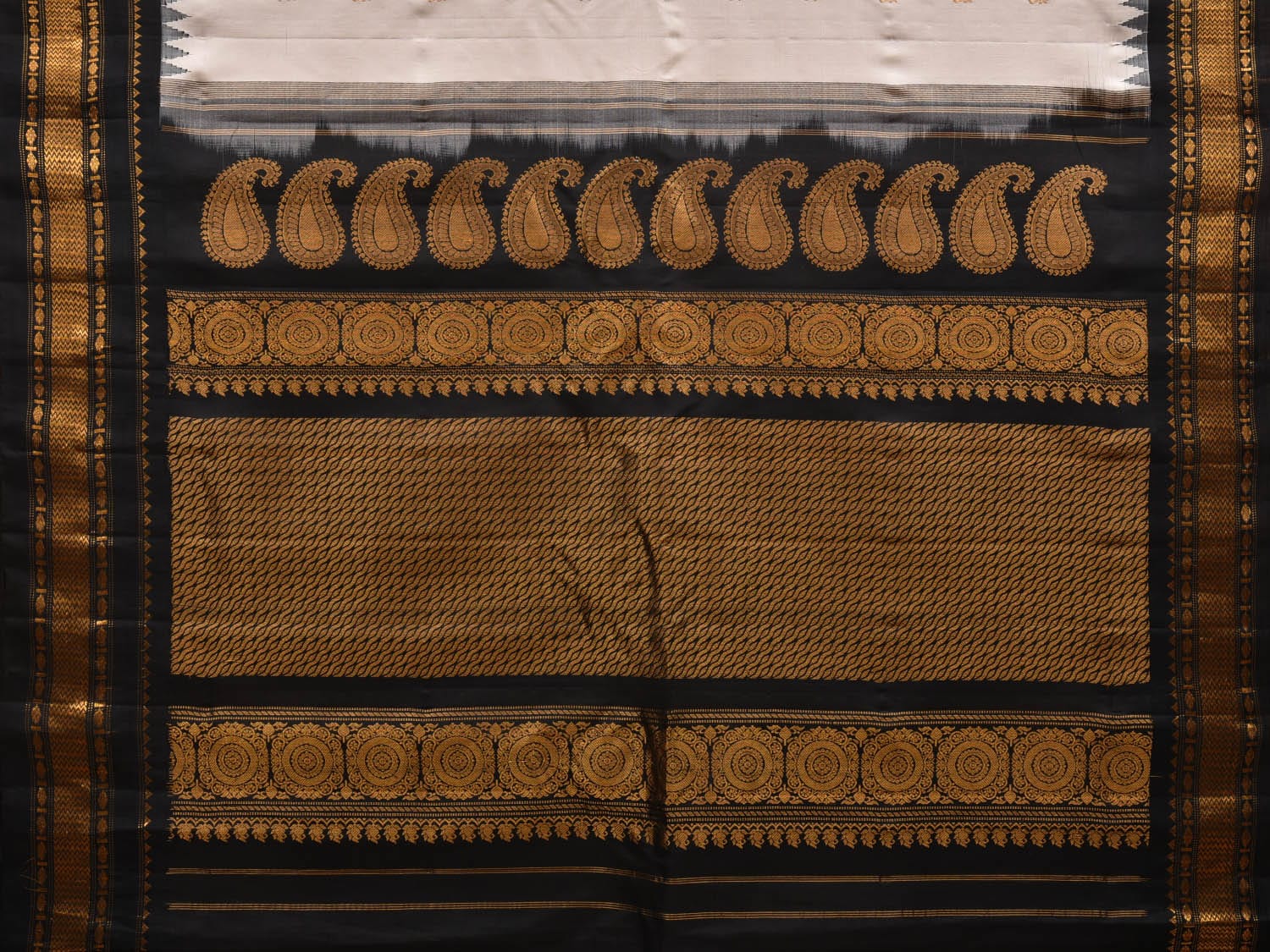 Pure Handloom Gadwal Cotton Saree – www.vannamayil.com