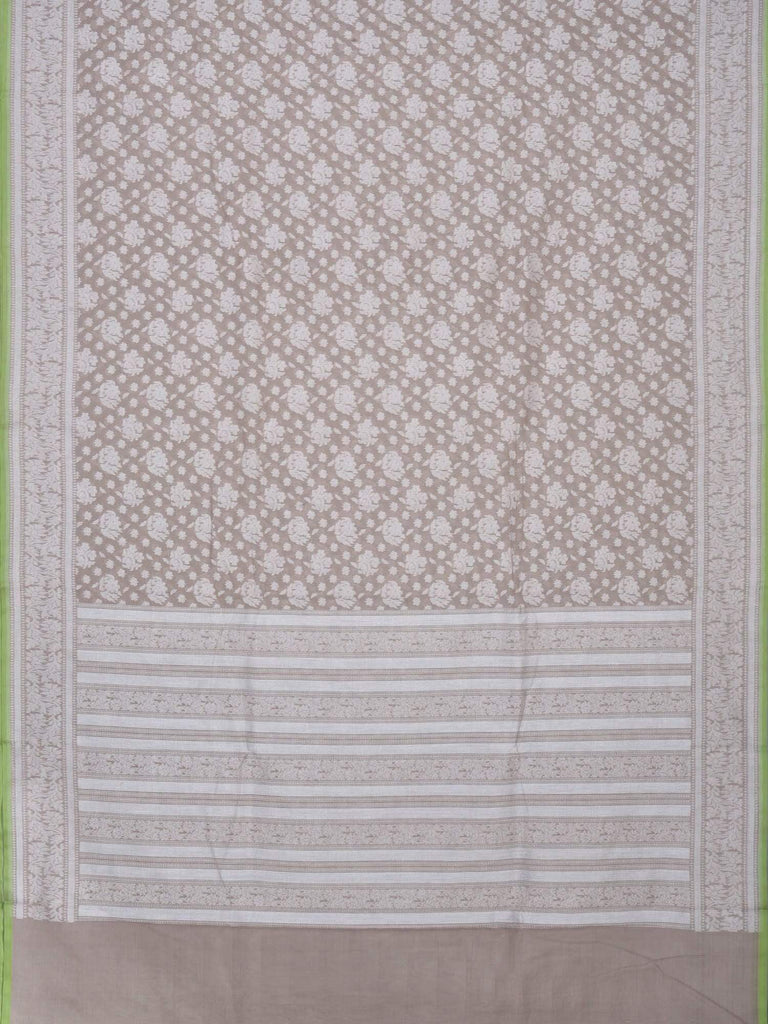 Cream Banaras Cotton Handloom Saree with All Over Flower Design b0272