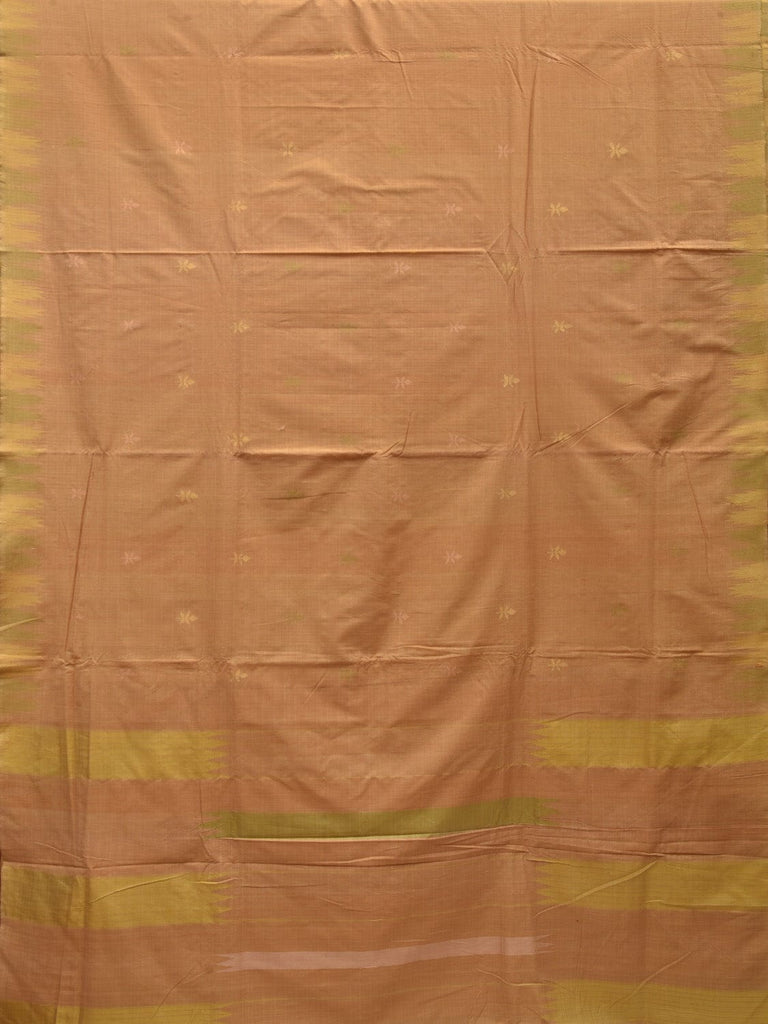 Cream Khadi Cotton Handloom Saree with Temple Border Design kh0552