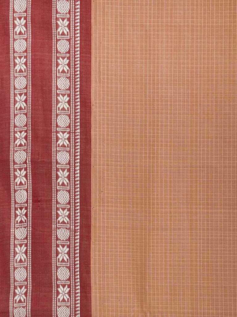Cream Narayanpet Cotton Handloom Saree with Checks Design No Blouse np0223