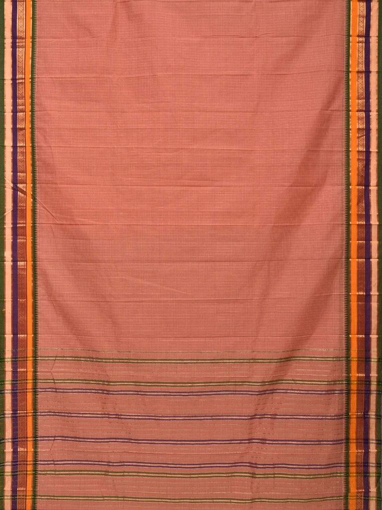 Cream Narayanpet Cotton Handloom Saree with Checks Design No Blouse np0309