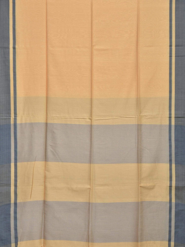 Cream Organic Cotton Handloom Plain Saree o0246