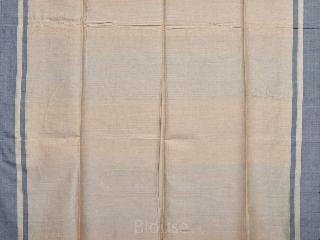 Cream Organic Cotton Handloom Plain Saree o0246