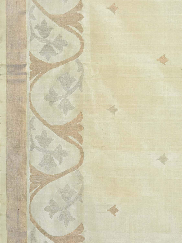 Cream Uppada Silk Handloom Saree with Border Design U1548