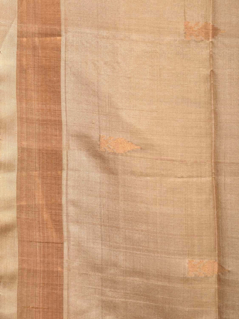 Cream Uppada Silk Handloom Saree with Flower Pot Pallu Design u1646