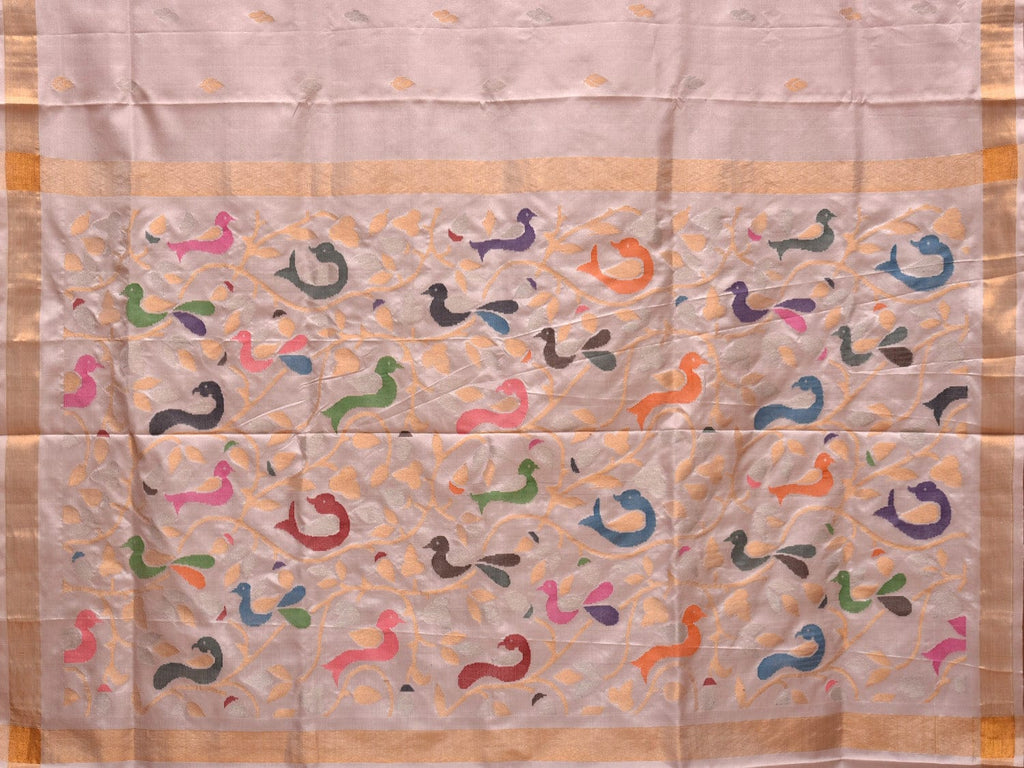 Cream Uppada Silk Handloom Saree with Rich Pallu Design u1915