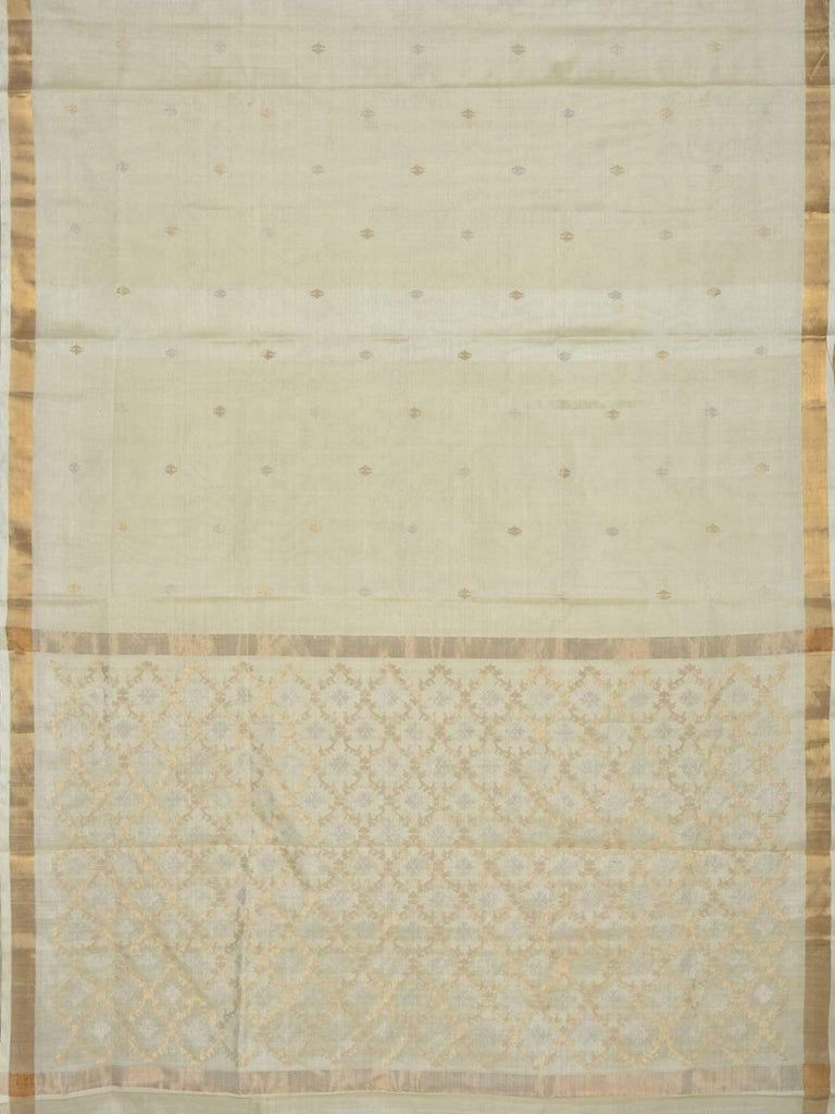Cream Uppada Tussar Cotton Handloom Saree with Jamdani Pallu Design U1546