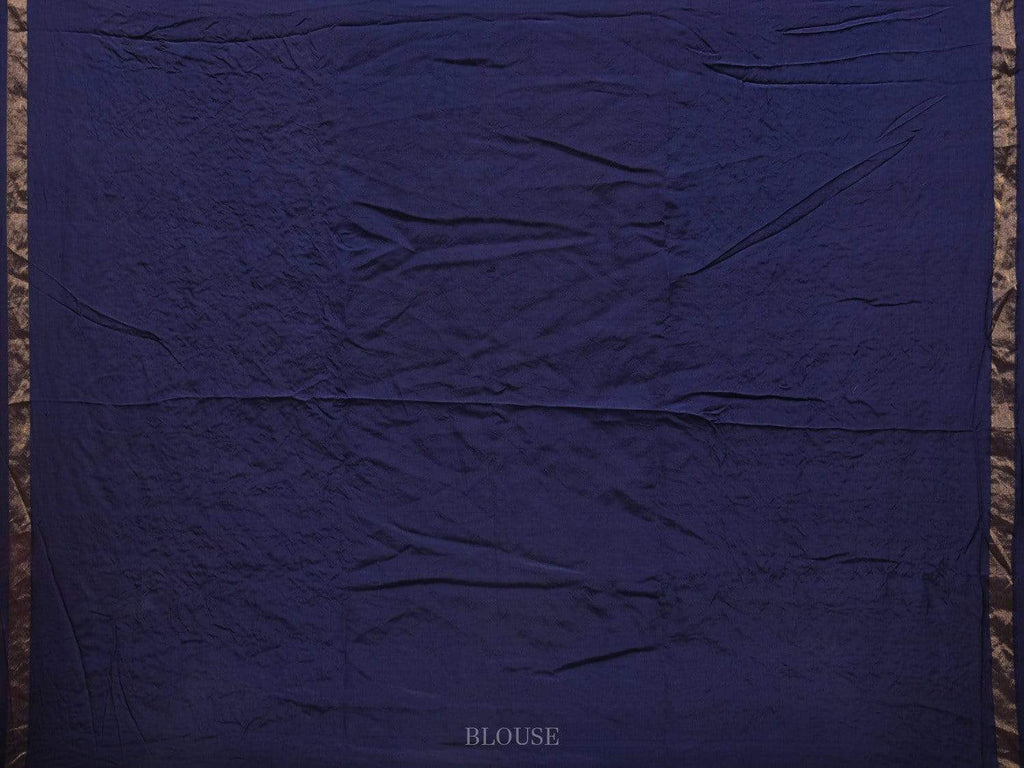 Dark Blue Bandhani Kanchipuram Silk Handloom Saree with Middle Brocade Design bn0314
